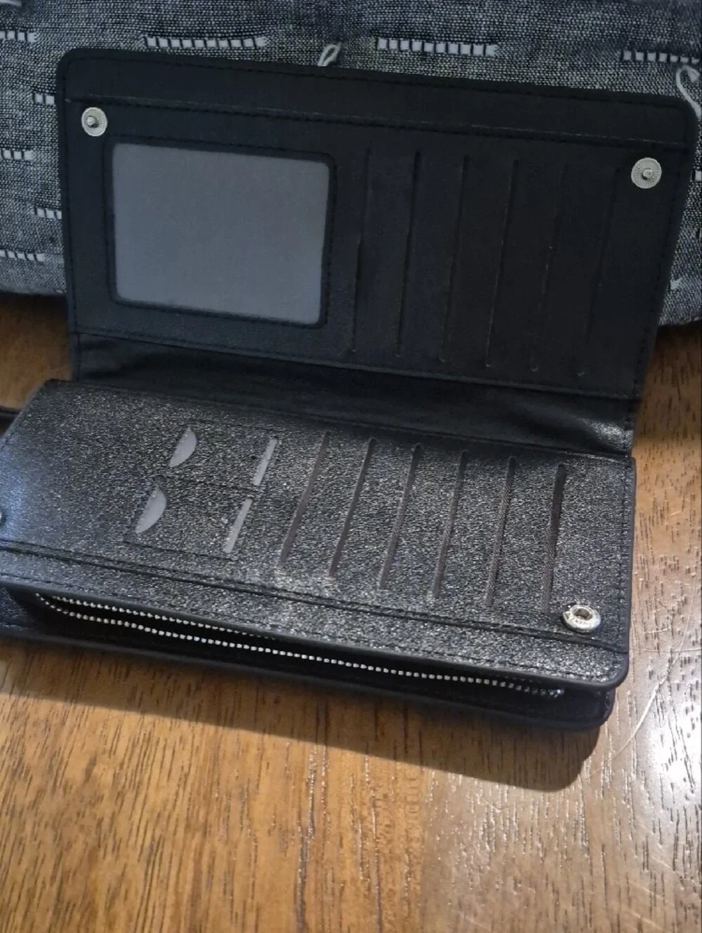 Baellerry Black Men's Zip-Around Leather Wallet Phone Pouch